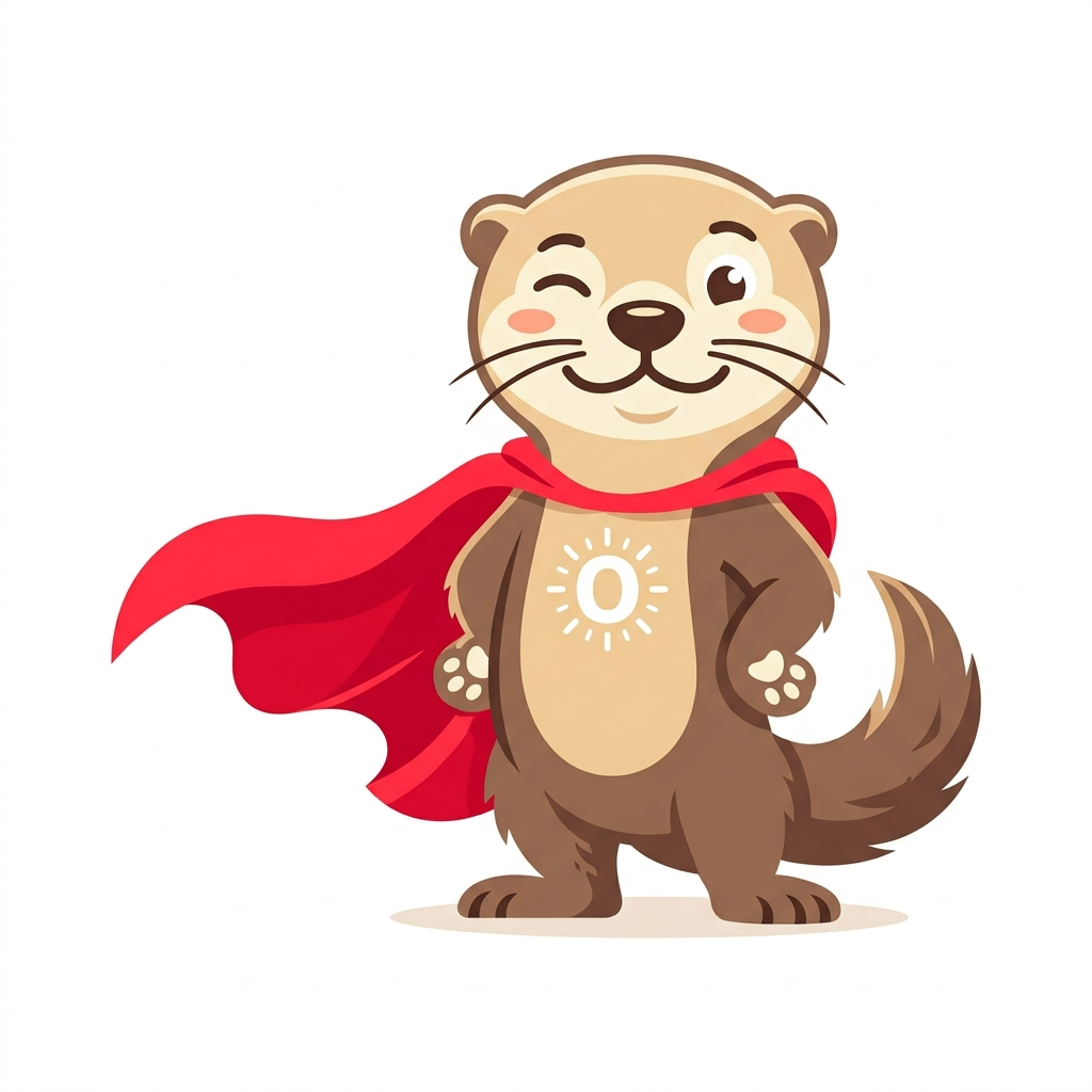 Superhero Otter writing your book
