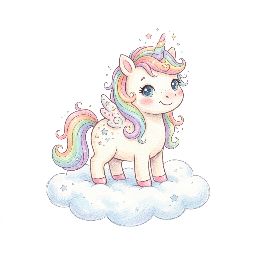 Unicorn storybook theme illustration